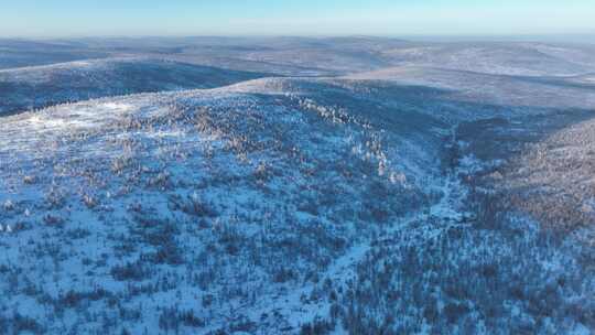 大兴安岭高山森林冬季雪景