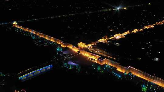 古城 建筑 古建筑 夜景 风景 航拍