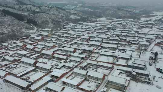 4K航拍北方雪景农村