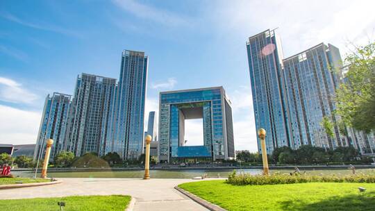 天津海河沿岸风景天津地标城市风光发展建设