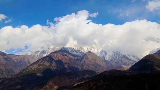 西藏 南迦巴瓦峰山峰雪域高原山峰4K视频素材模板下载