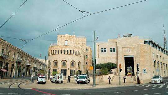耶路撒冷新城街景视频素材模板下载