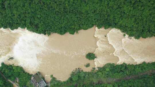 4k航拍广西黑水河（山川 峡谷 洪水）