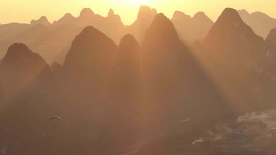 日落时分的桂林风光绝美的山河大地