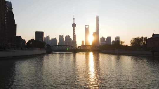 上海外滩 上海陆家嘴日出 早晨