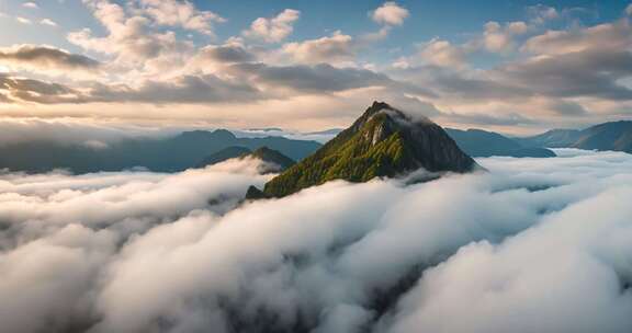 山峦云海全景