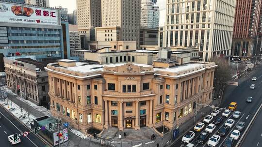 沈阳历史建筑冬季航拍人文风景