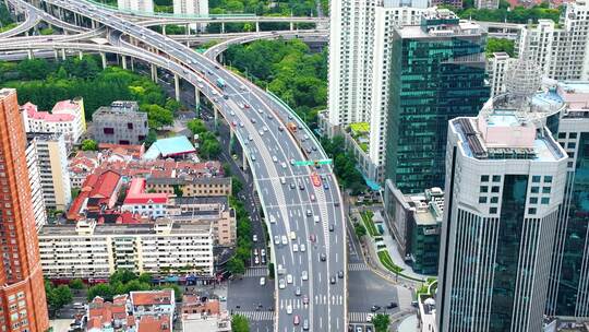 上海市黄浦区市区延安东路立交桥高架桥汽车