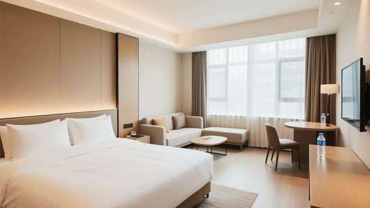 现代酒店客房室内场景