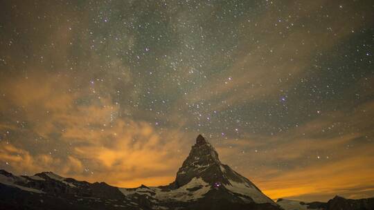 雪山星空银河延时