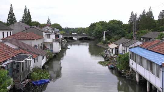 古镇河流 古镇船只 小桥流水 古韵江南水乡