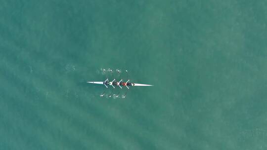 划船 比赛的航拍视频