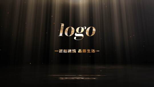 唯美奢华金色蝴蝶飞舞汇聚文字标题logo