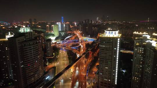 漕溪北路立交夜景航拍