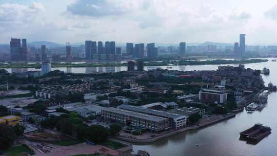 广州海珠黄埔滩蓝天-3视频素材模板下载