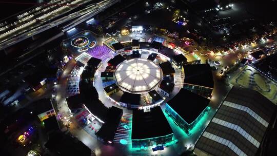 航拍武汉城市特色夜景