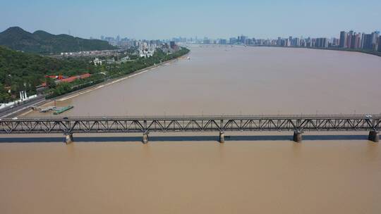 杭州 钱塘江大桥 一桥 4K航拍横飞
