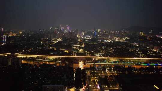 江苏南京城市夜景灯光中华门东秦淮河夜景