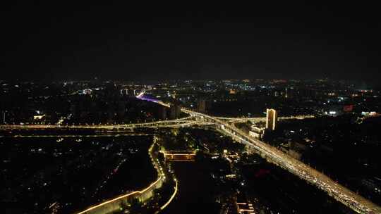 南京城市夜景灯光中华门老门东秦淮河