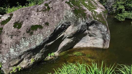 洛阳白云山山林溪流瀑布自然风景夏季