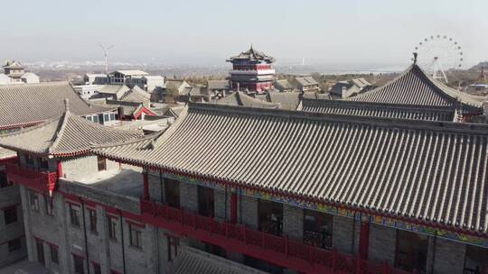 渭南潼关古城风景区古建筑航拍5视频素材模板下载