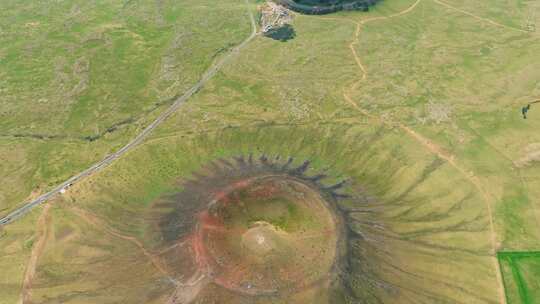 乌兰察布五号六号火山航拍 内蒙古 乌兰哈达