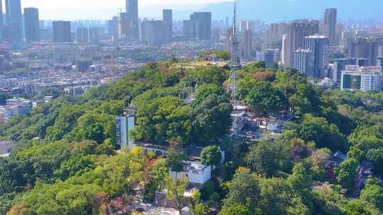 乌山历史风貌区风景区航拍福州鼓楼区乌山路