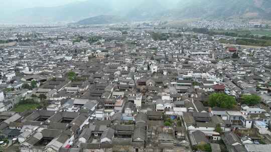 云南大理喜洲古城著名旅游景区航拍