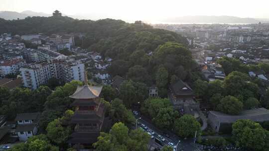 杭州河坊街城隍阁航拍