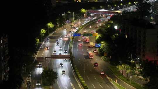 深圳罗湖区夜景航拍