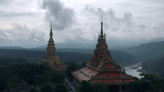 瑞丽总佛寺延时航拍