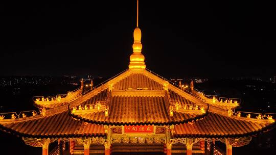 昆明东骧阁夜景航拍