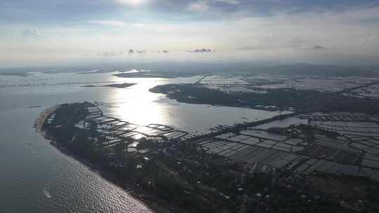 纯净海面空镜波光粼粼海面