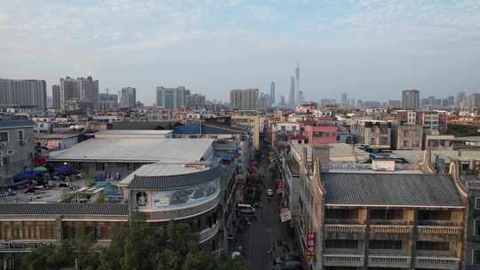 广州城市风光大景城中村航拍