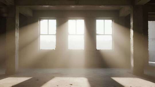 空房间窗户光束唯美意境希望视频