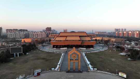 中国安阳文字博物馆航拍视频素材模板下载