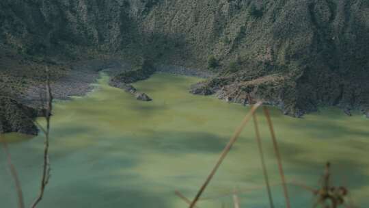 火山，墨西哥，火山口湖，雾