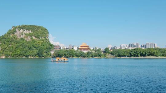 广西柳州百里柳江风景城市风光江景