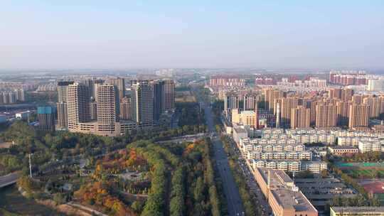 航拍宁夏银川城市风景城市空境银川高铁站