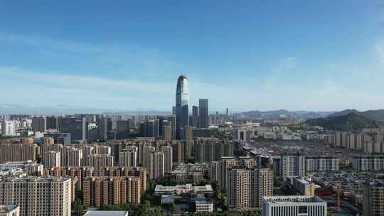 浙江台州城市新区高楼密集建筑航拍