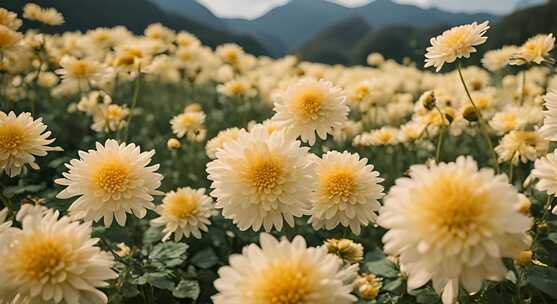 菊花特写秋菊花海花朵花丛向日葵鲜花盛开