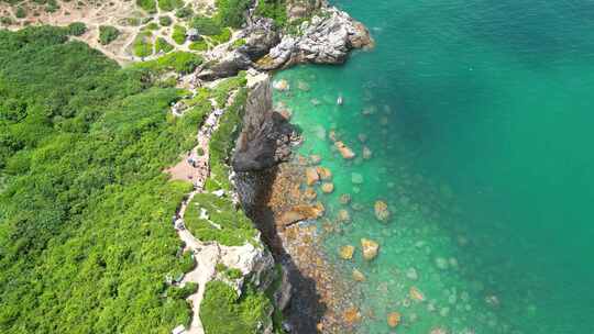 深圳大鹏南澳杨梅坑鹿嘴山庄海滨风光视频素材模板下载