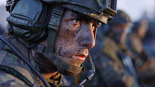在战场上的士兵 特种兵与狙击手 残酷战争