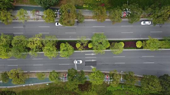 城市公路车流交通航拍