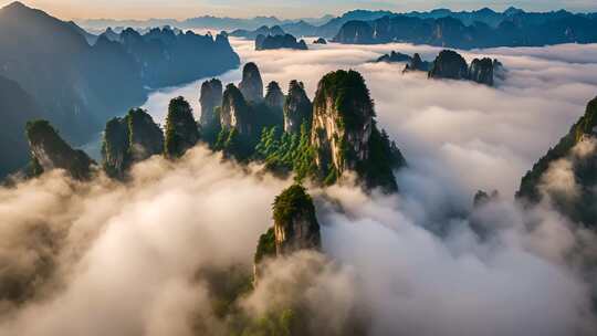 山峦云海壮丽全景