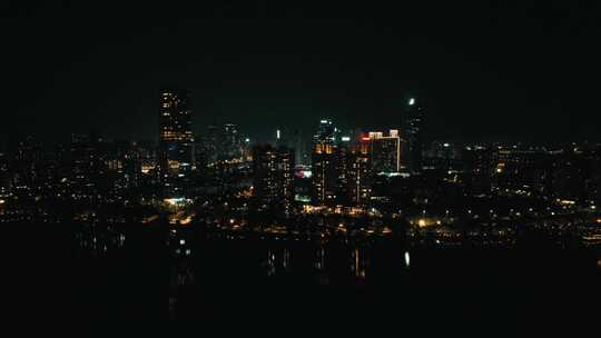 广东惠州富力丽港中心夜景航拍