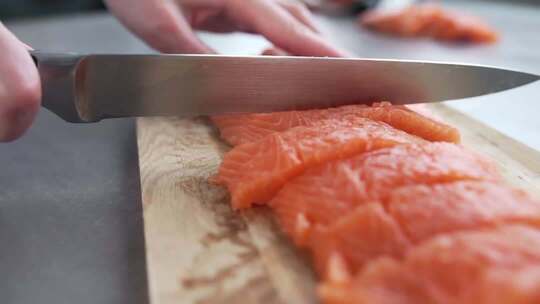 切鱼肉刺身美食