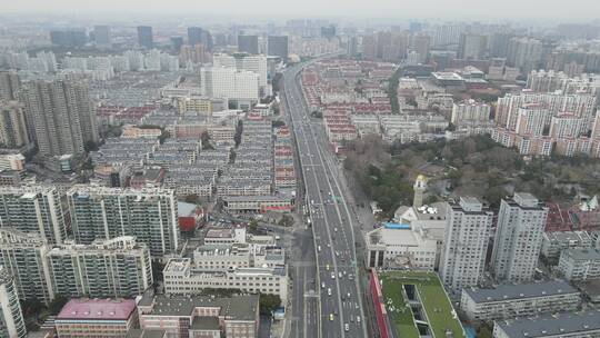 上海高架立交桥4K航拍原素材