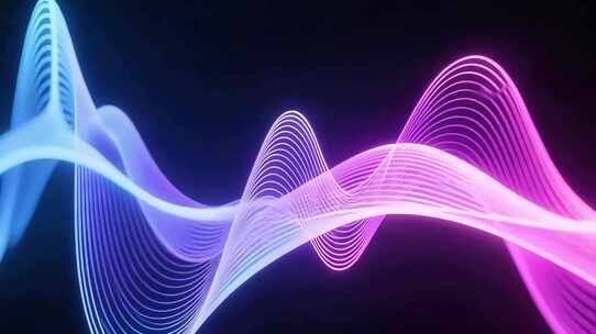 彩色光线波浪动态素材