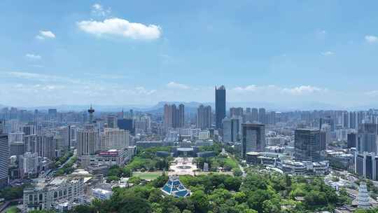 福州福建大剧院航拍五一广场风光城市风景